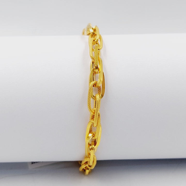 21K Gold Paperclip Bracelet by Saeed Jewelry - Image 3