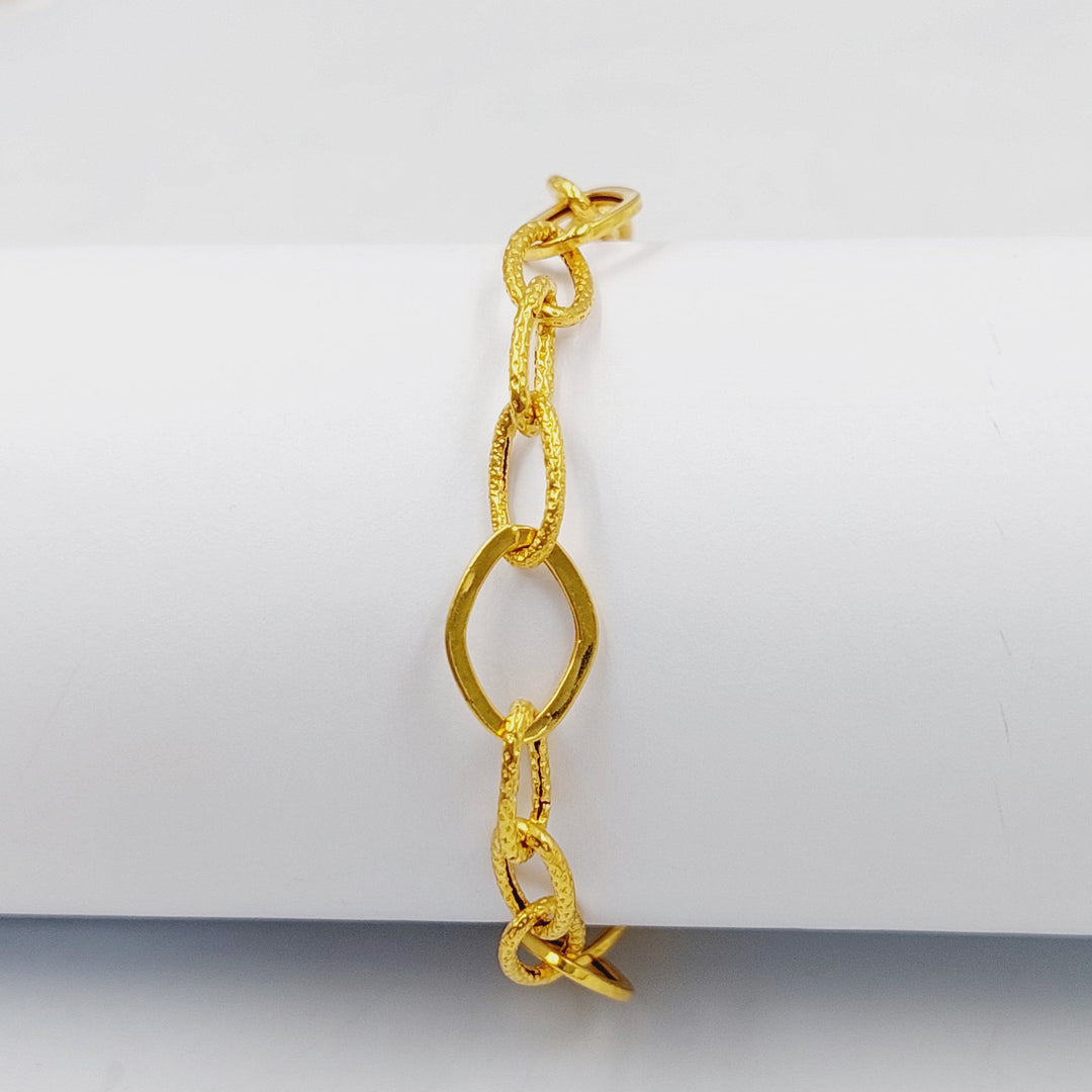 21K Gold Paperclip Bracelet by Saeed Jewelry - Image 3