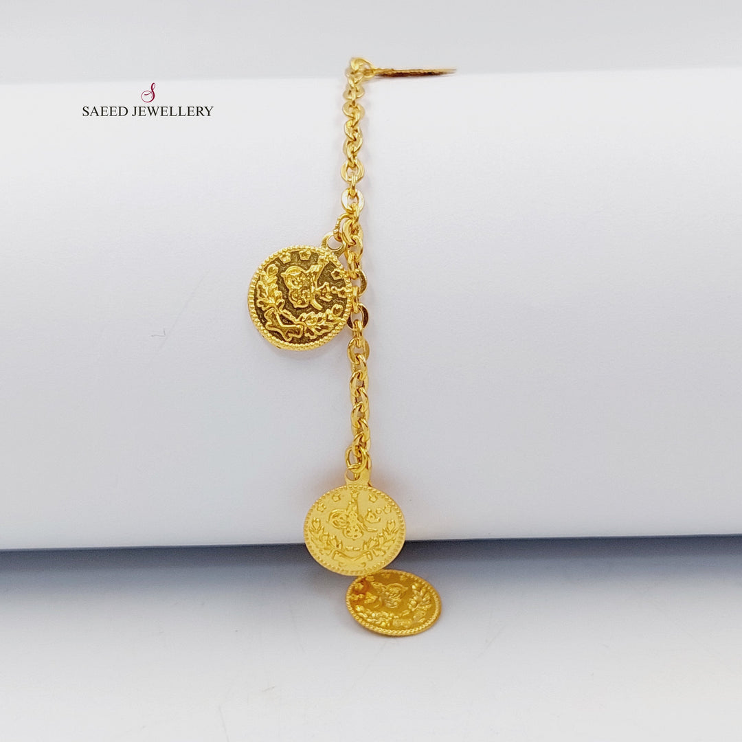 21K Gold Rashadi Liras Dandash Bracelet by Saeed Jewelry - Image 1