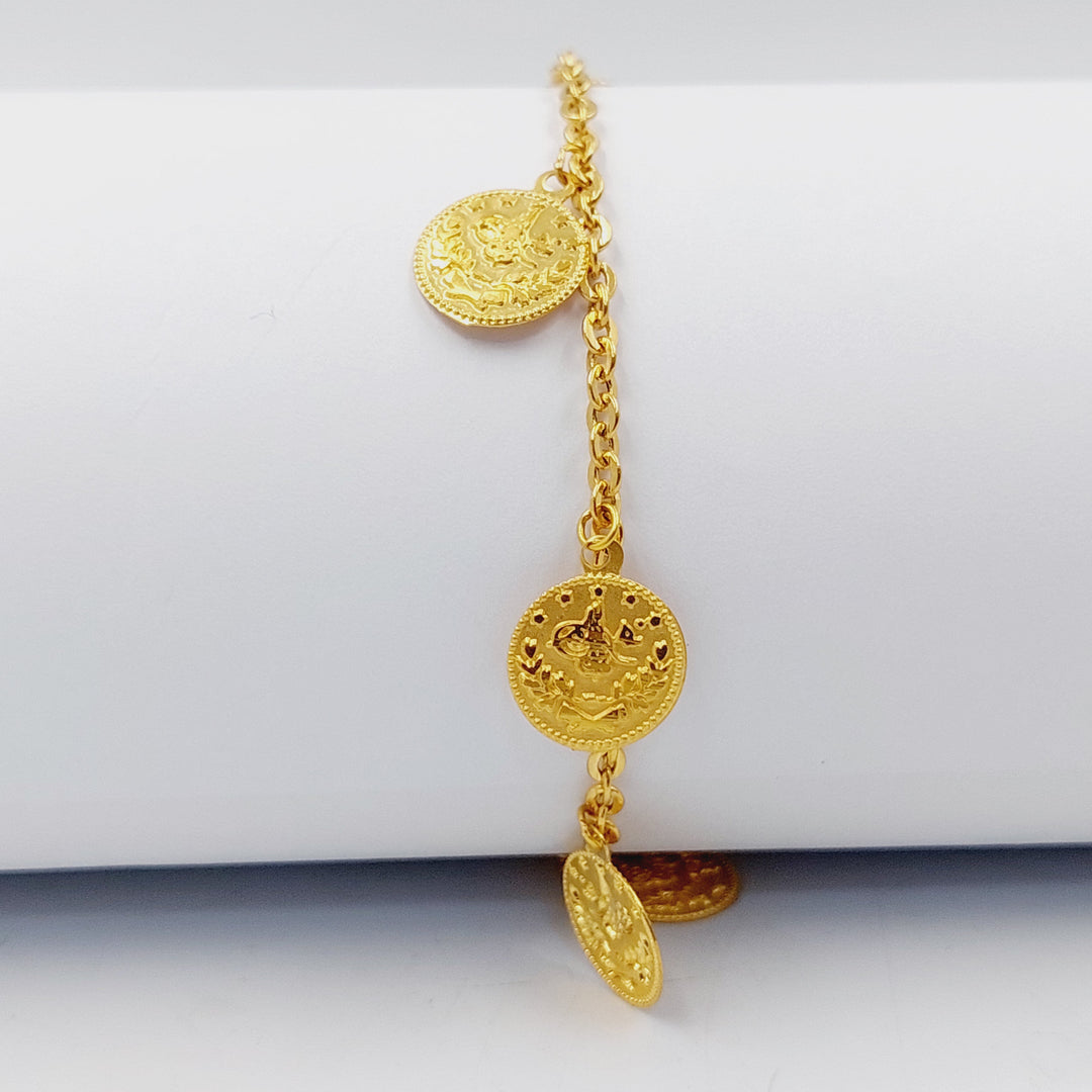 21K Gold Rashadi Liras Dandash Bracelet by Saeed Jewelry - Image 3