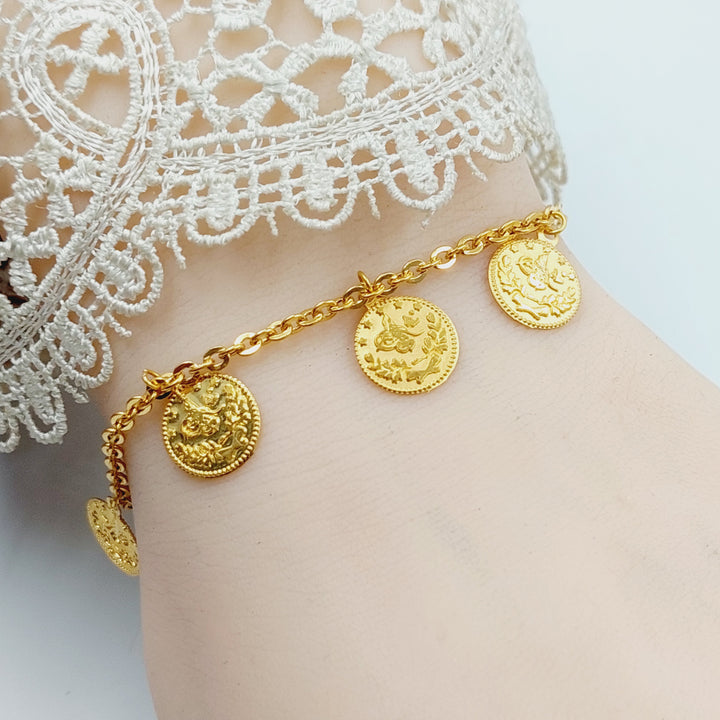 21K Gold Rashadi Liras Dandash Bracelet by Saeed Jewelry - Image 5