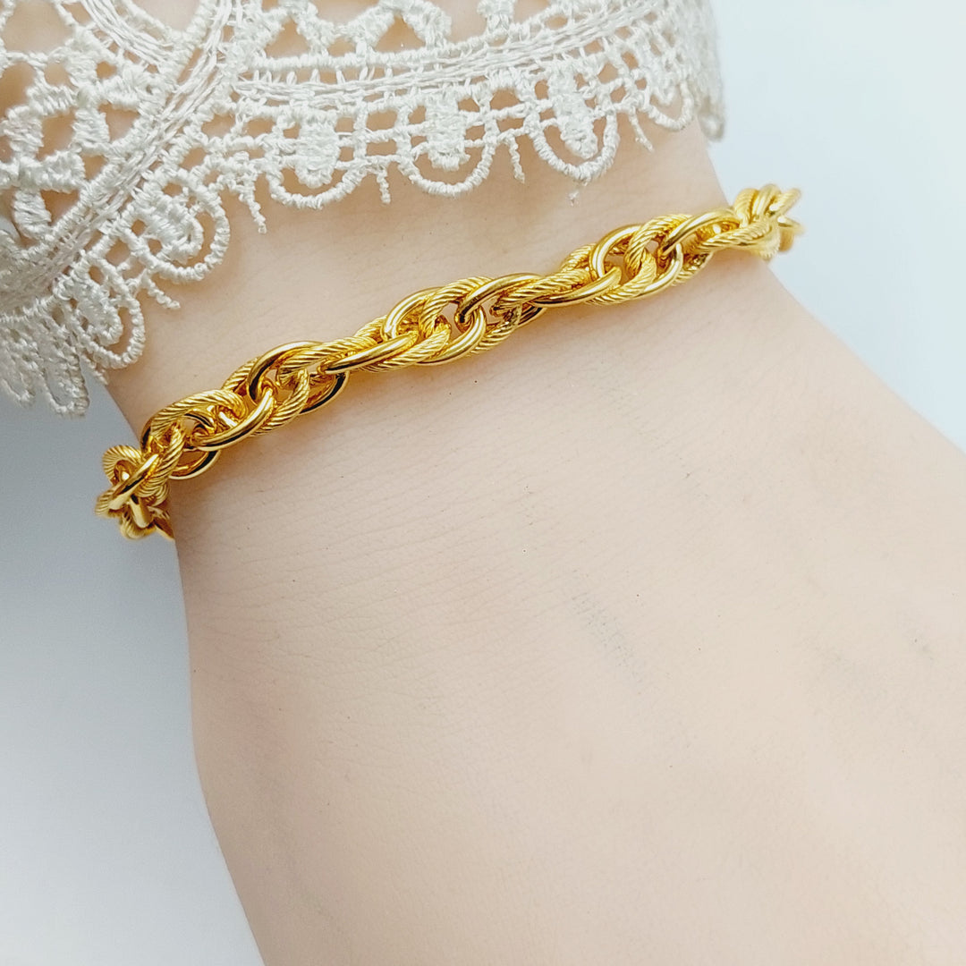 21K Gold Rope Bracelet by Saeed Jewelry - Image 5