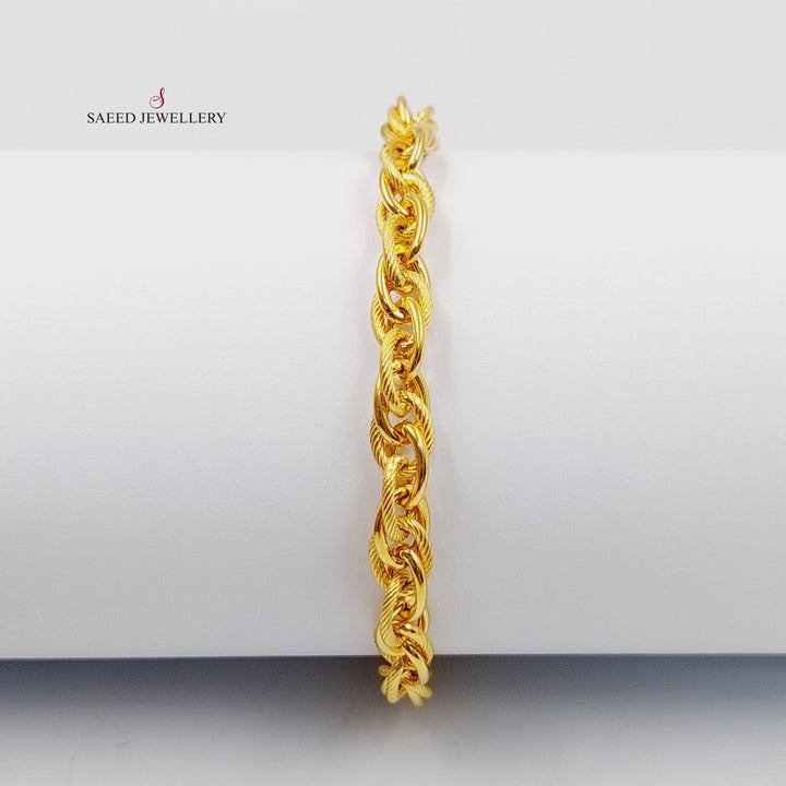 21K Gold Rope Bracelet by Saeed Jewelry - Image 1