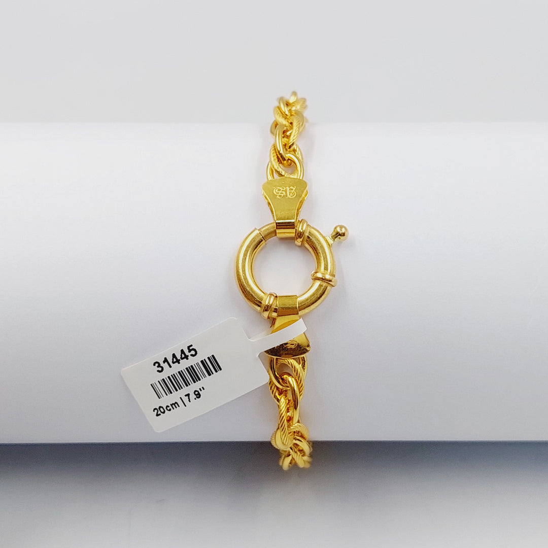 21K Gold Rope Bracelet by Saeed Jewelry - Image 2