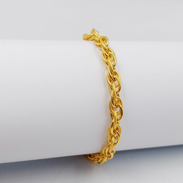 21K Gold Rope Bracelet by Saeed Jewelry - Image 4