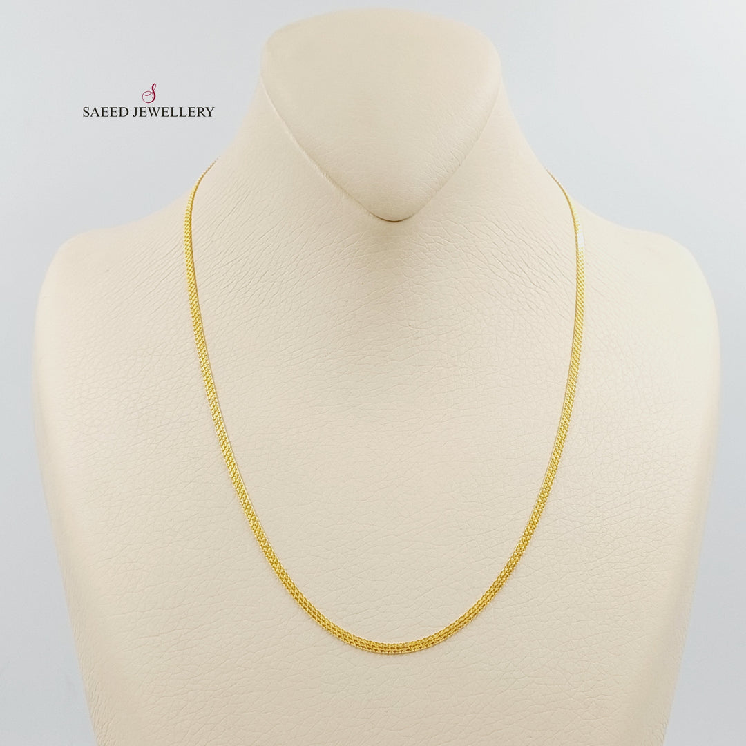 21K Gold 2mm Flat Chain by Saeed Jewelry - Image 6