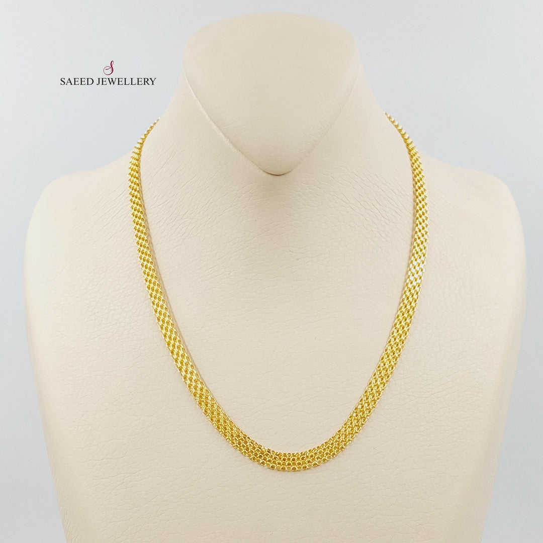 21K Gold 5.5mm Flat Chain by Saeed Jewelry - Image 1