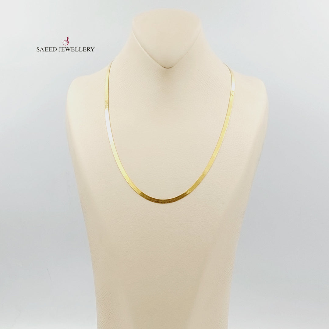 21K Gold 3.5mm Flat Chain by Saeed Jewelry - Image 3