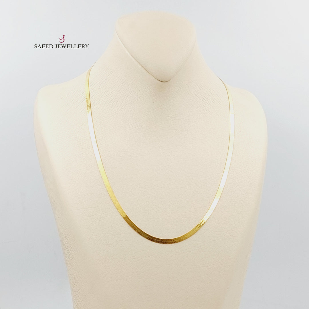 21K Gold 3.5mm Flat Chain by Saeed Jewelry - Image 6