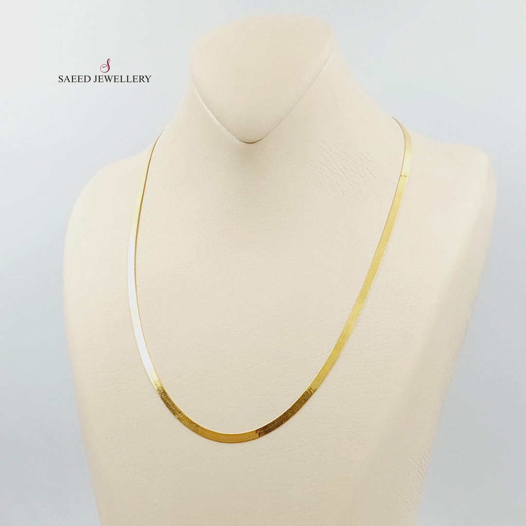 21K Gold 3.5mm Flat Chain by Saeed Jewelry - Image 1