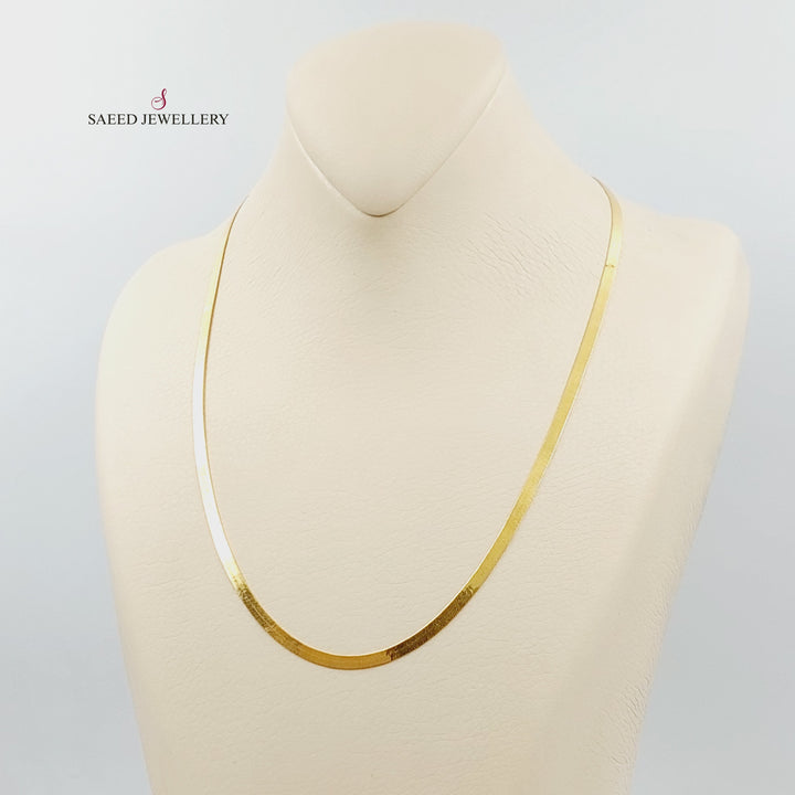 21K Gold 3.5mm Flat Chain by Saeed Jewelry - Image 1