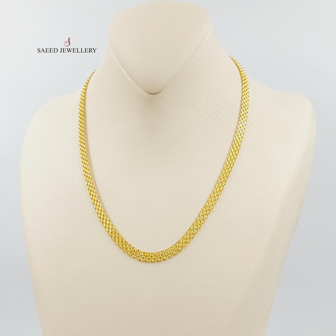 21K Gold 5.5mm Flat Chain by Saeed Jewelry - Image 4