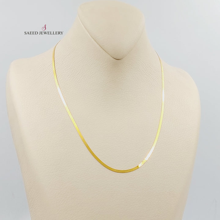 21K Gold 2.5mm Flat Chain by Saeed Jewelry - Image 10