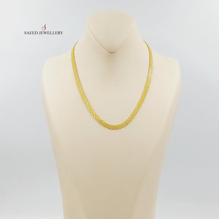 21K Gold 5.5mm Flat Chain by Saeed Jewelry - Image 3