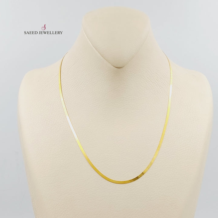 21K Gold 2.5mm Flat Chain by Saeed Jewelry - Image 8