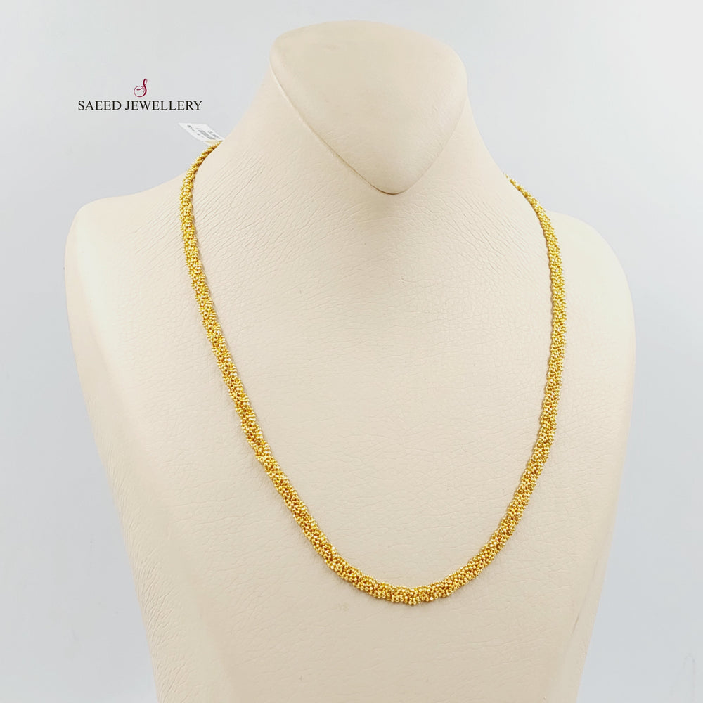 21K Gold Fancy Flat Necklace by Saeed Jewelry - Image 2