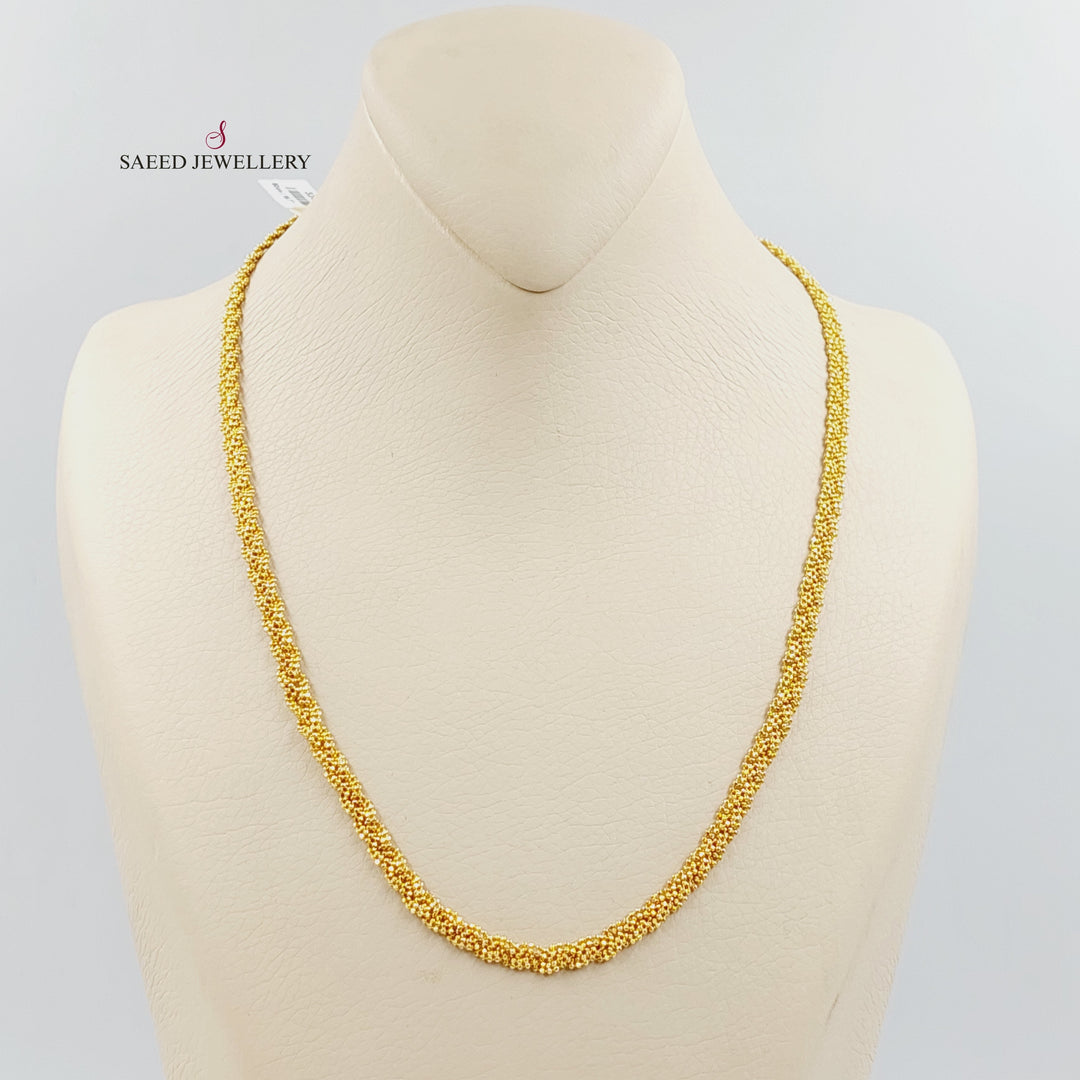 21K Gold Fancy Flat Necklace by Saeed Jewelry - Image 1