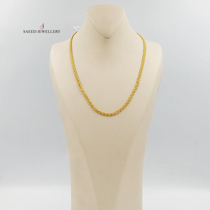 21K Gold Fancy Flat Necklace by Saeed Jewelry - Image 5