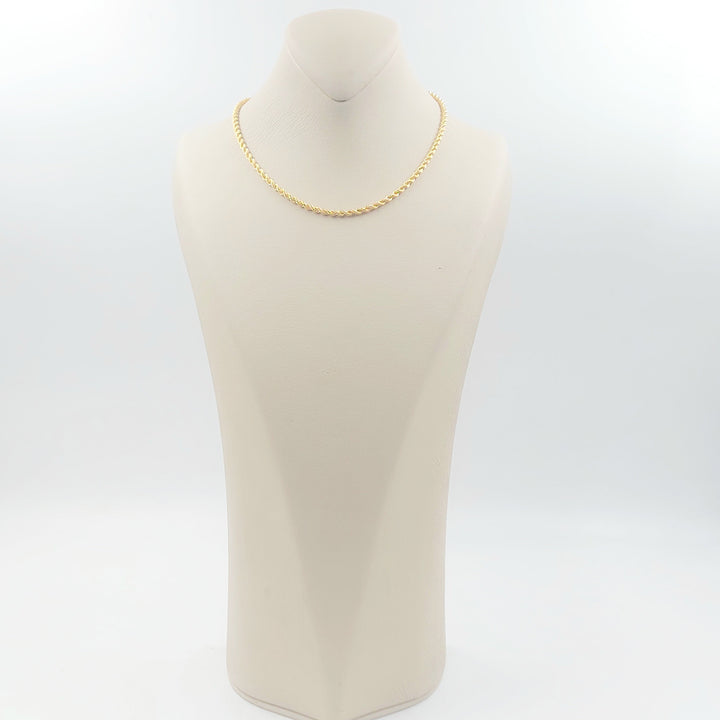 3.5mm Rope Chain Made of 21K Gold by مجوهرات الشيخ سعيد 