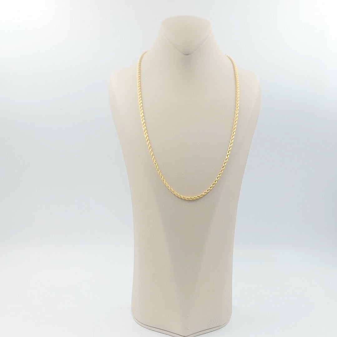 3.5mm Rope Chain Made of 21K Gold by مجوهرات الشيخ سعيد 