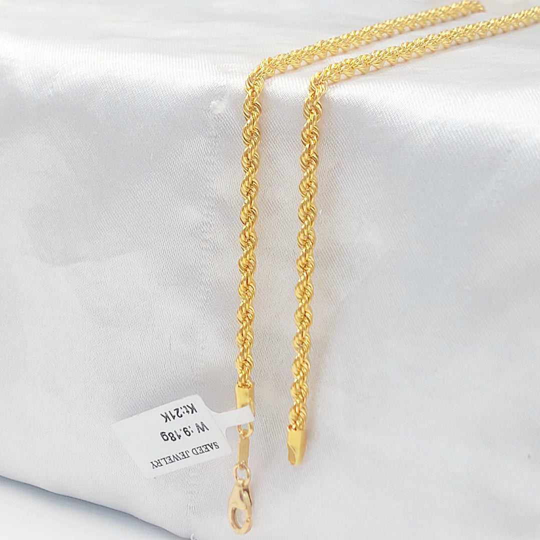 3.5mm Rope Chain Made of 21K Gold by مجوهرات الشيخ سعيد 