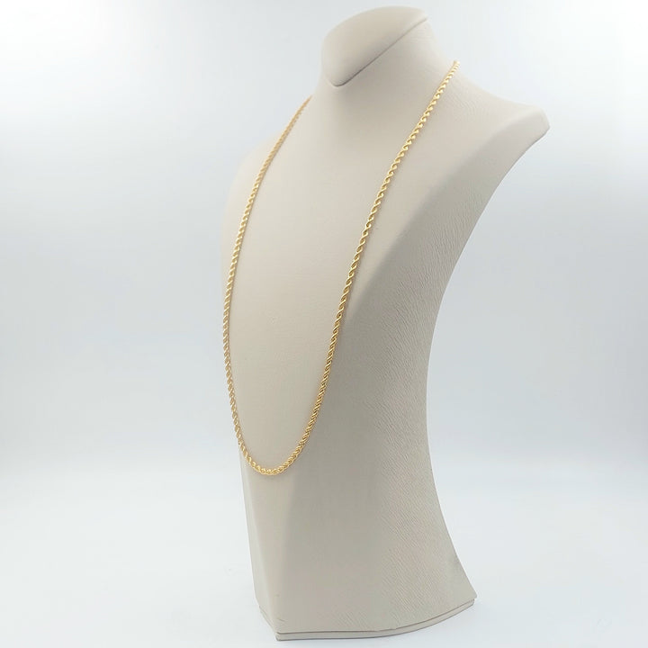 3.5mm Rope Chain Made of 21K Gold by مجوهرات الشيخ سعيد 