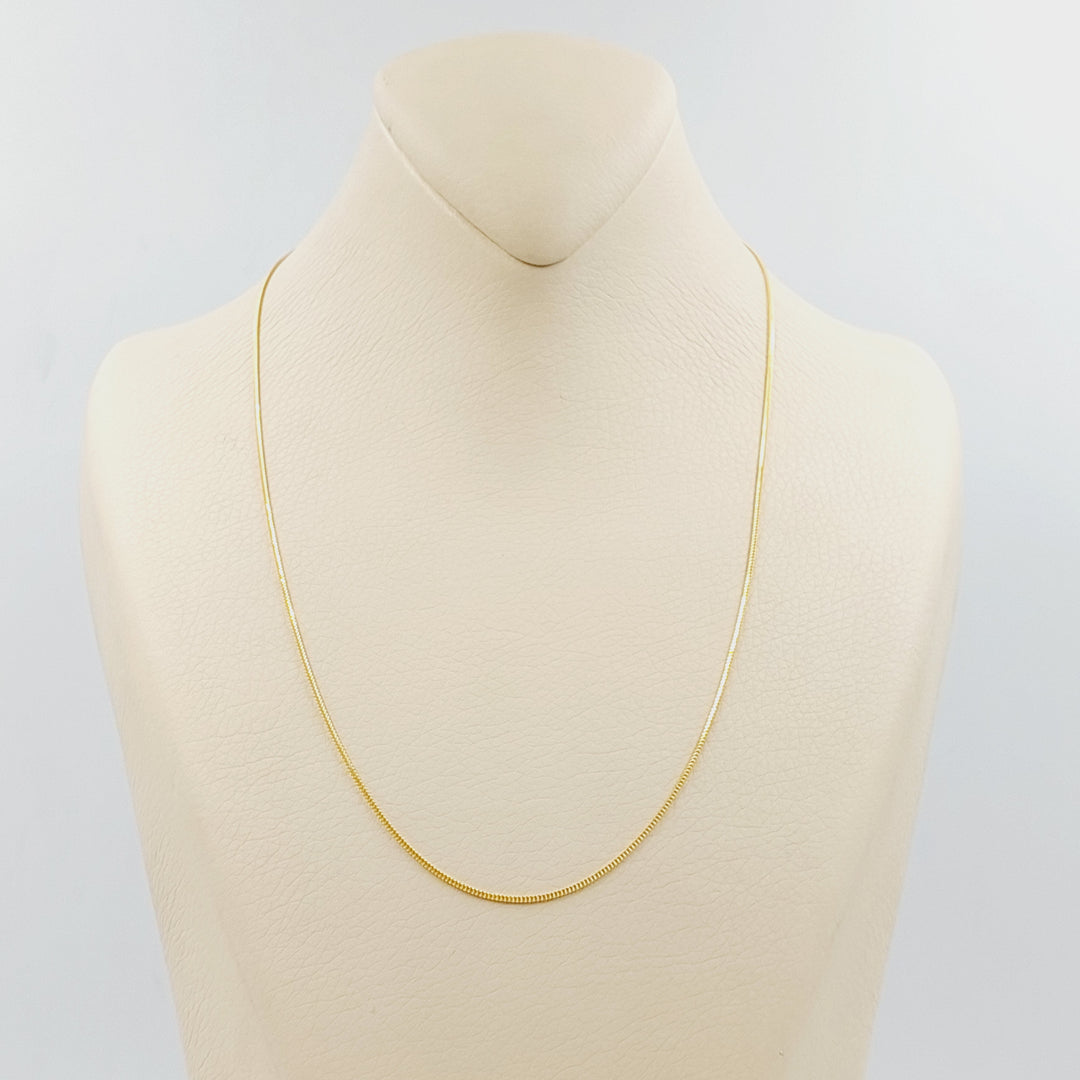 21K Gold 1mm Malaysian Chain by Saeed Jewelry - Image 1