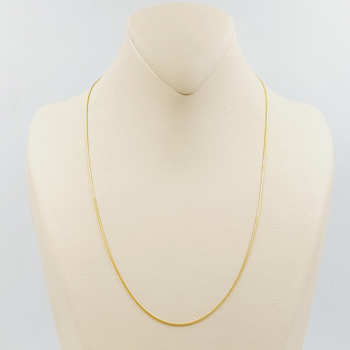 21K Gold 1mm Malaysian Chain by Saeed Jewelry - Image 3