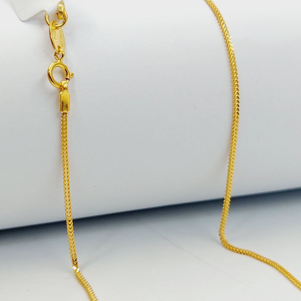 21K Gold 1mm Malaysian Chain by Saeed Jewelry - Image 2