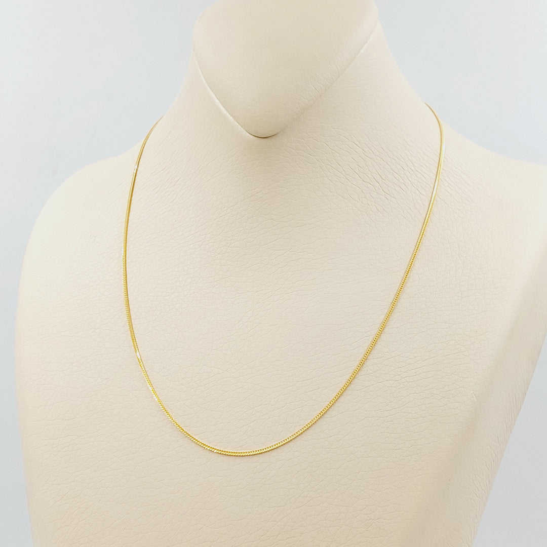 21K Gold 1mm Malaysian Chain by Saeed Jewelry - Image 4