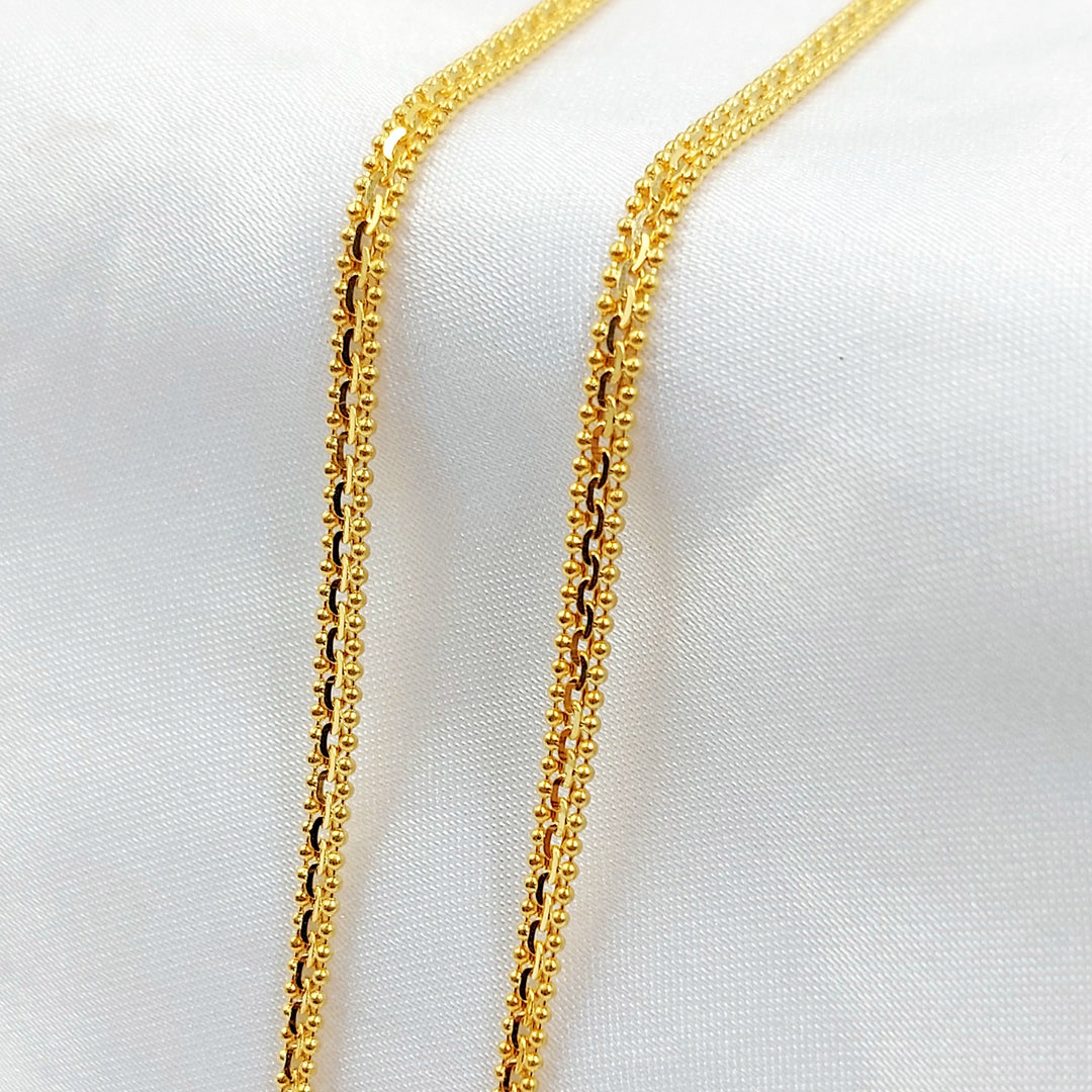 3mm Fancy Chain Made of 21K Gold by Saeed Jewelry 