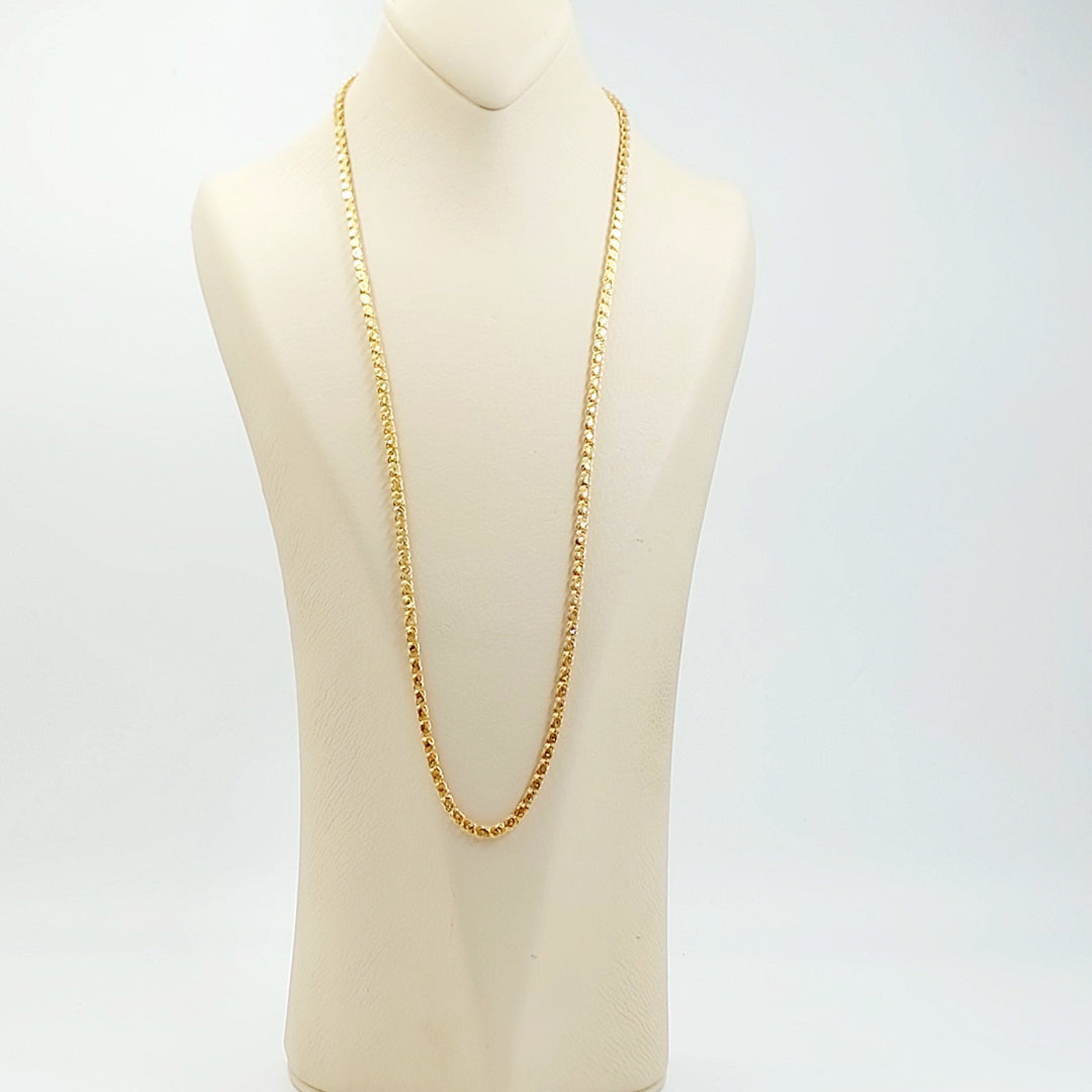 4mm Classic Chain 70cm | 27.5" Made of 21K Gold by Saeed Jewelry 
