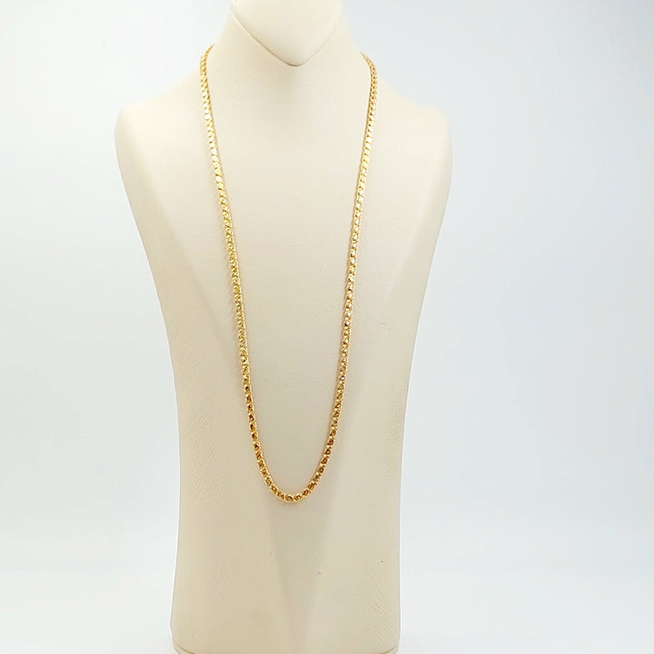 4mm Classic Chain 70cm | 27.5" Made of 21K Gold by Saeed Jewelry 