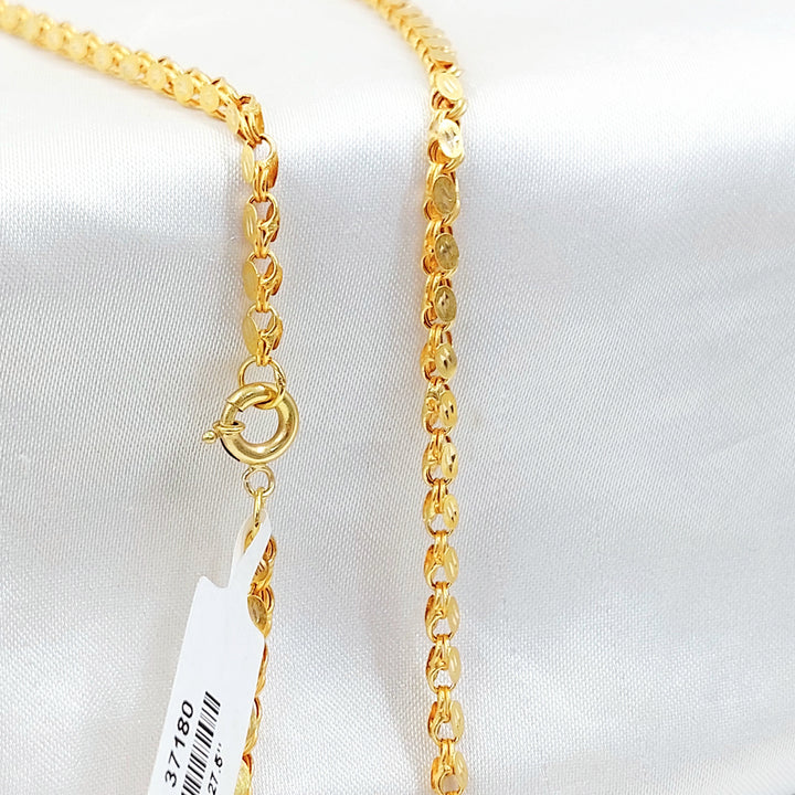 4mm Classic Chain 70cm | 27.5" Made of 21K Gold by Saeed Jewelry 