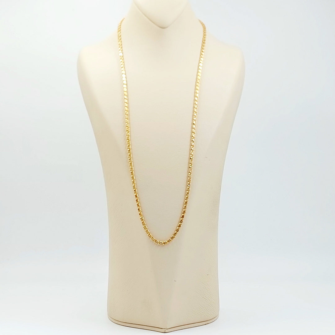4mm Classic Chain 70cm | 27.5" Made of 21K Gold by Saeed Jewelry 
