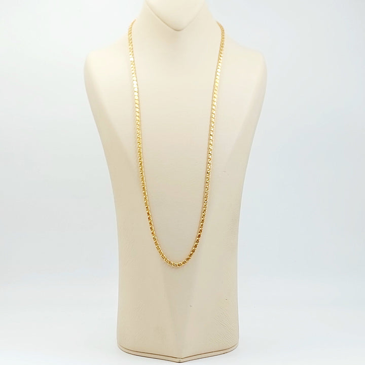 4mm Classic Chain 70cm | 27.5" Made of 21K Gold by Saeed Jewelry 