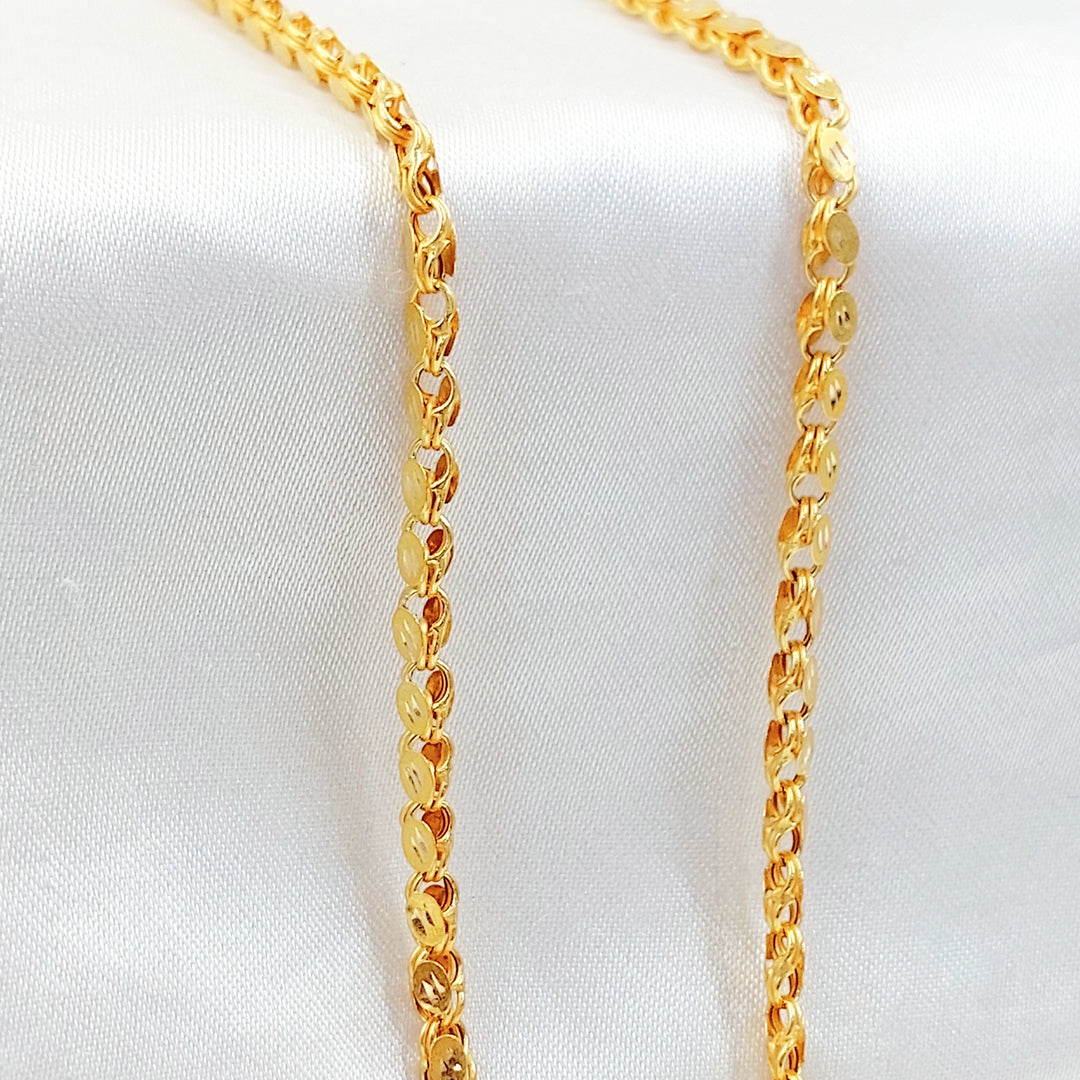 4mm Classic Chain 70cm | 27.5" Made of 21K Gold by Saeed Jewelry 