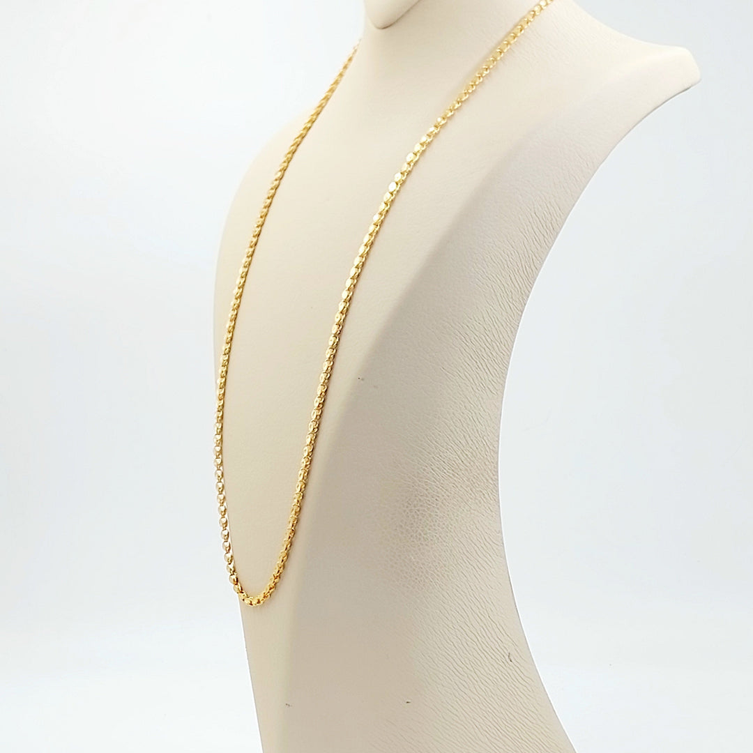 4mm Classic Chain 70cm | 27.5" Made of 21K Gold by Saeed Jewelry 