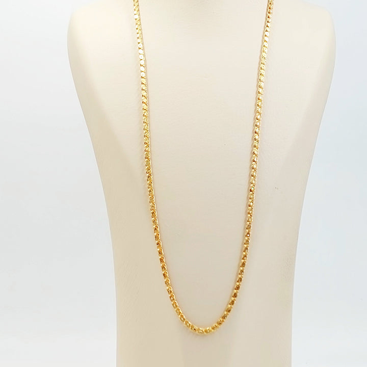 4mm Classic Chain 70cm | 27.5" Made of 21K Gold by Saeed Jewelry 