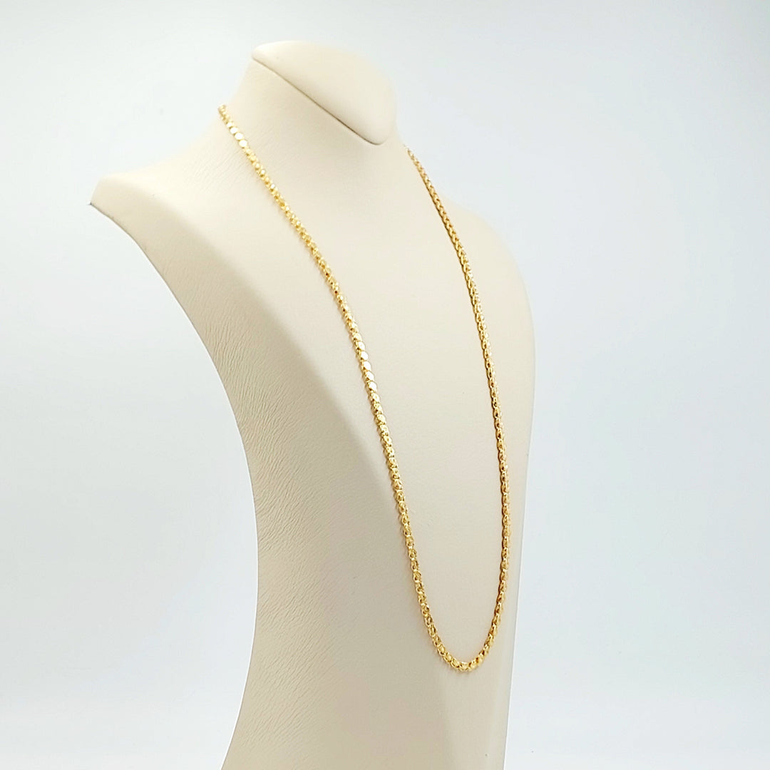 4mm Classic Chain 70cm | 27.5" Made of 21K Gold by Saeed Jewelry 