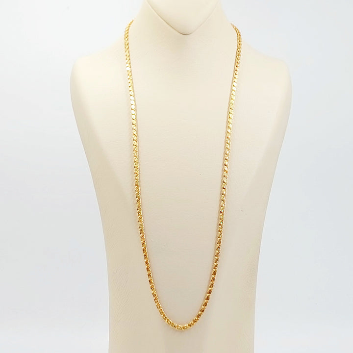 4mm Classic Chain 70cm | 27.5" Made of 21K Gold by Saeed Jewelry 
