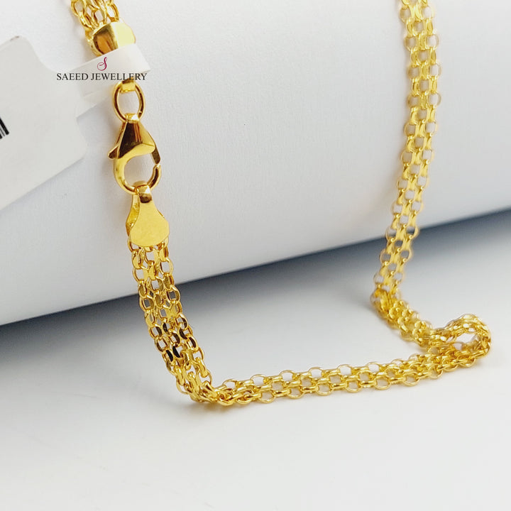 4mm Fancy Chain 45cm | 17.7" Made of 21K Gold by Saeed Jewelry 