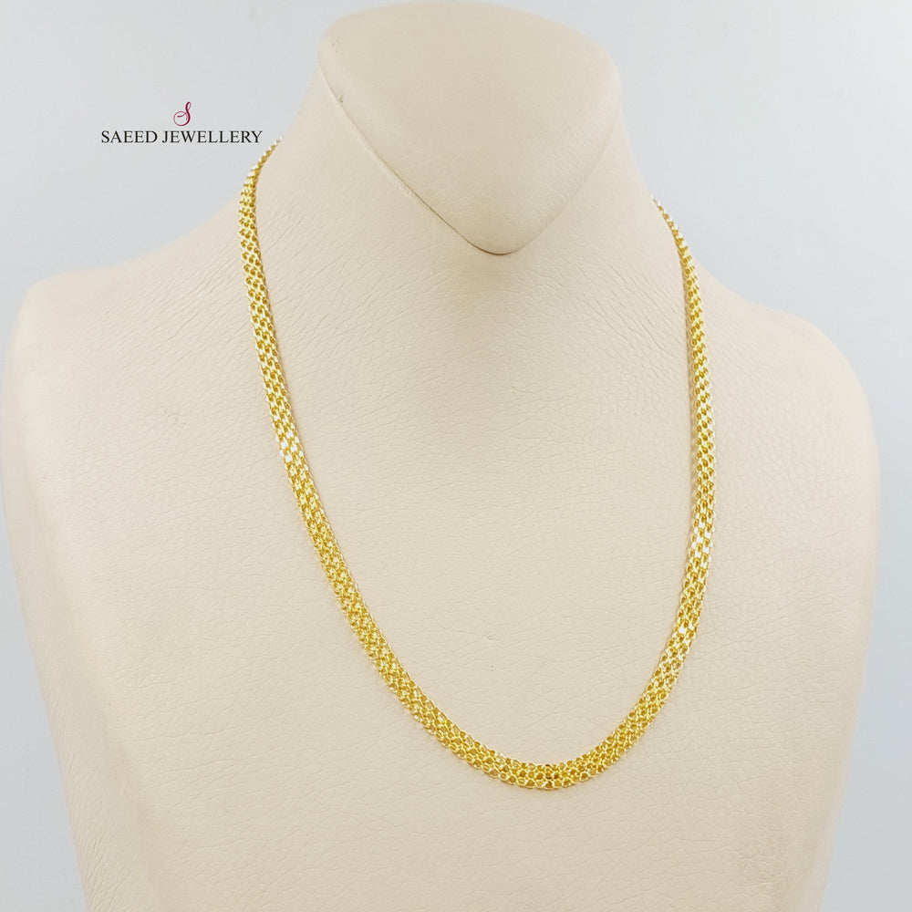 4mm Fancy Chain 45cm | 17.7" Made of 21K Gold by Saeed Jewelry 