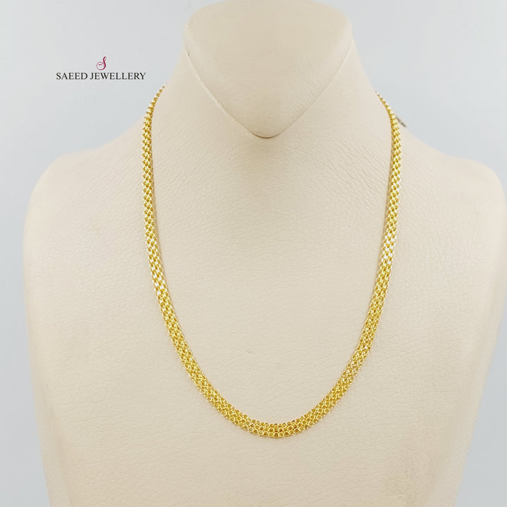 4mm Fancy Chain 45cm | 17.7" Made of 21K Gold by Saeed Jewelry 