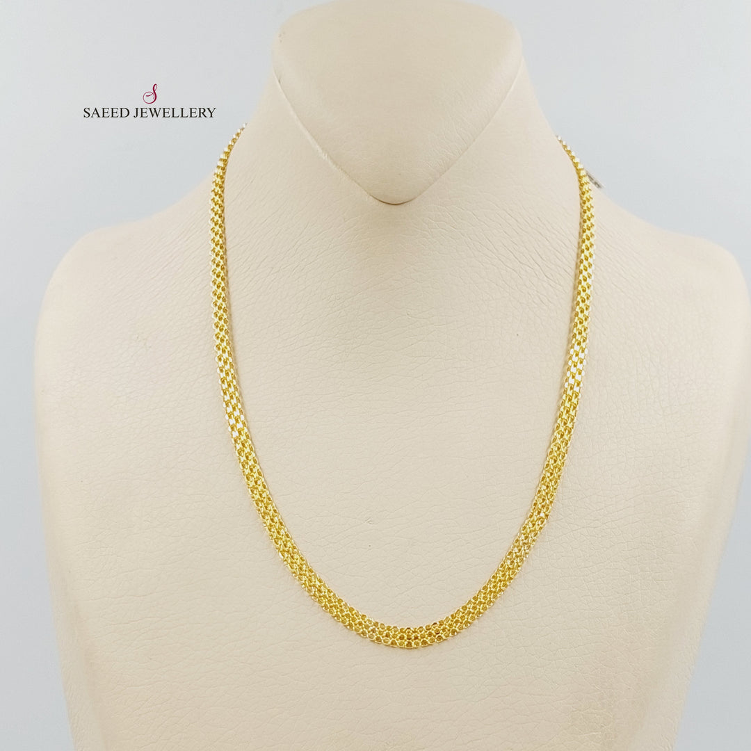 4mm Fancy Chain 45cm | 17.7" Made of 21K Gold by Saeed Jewelry 