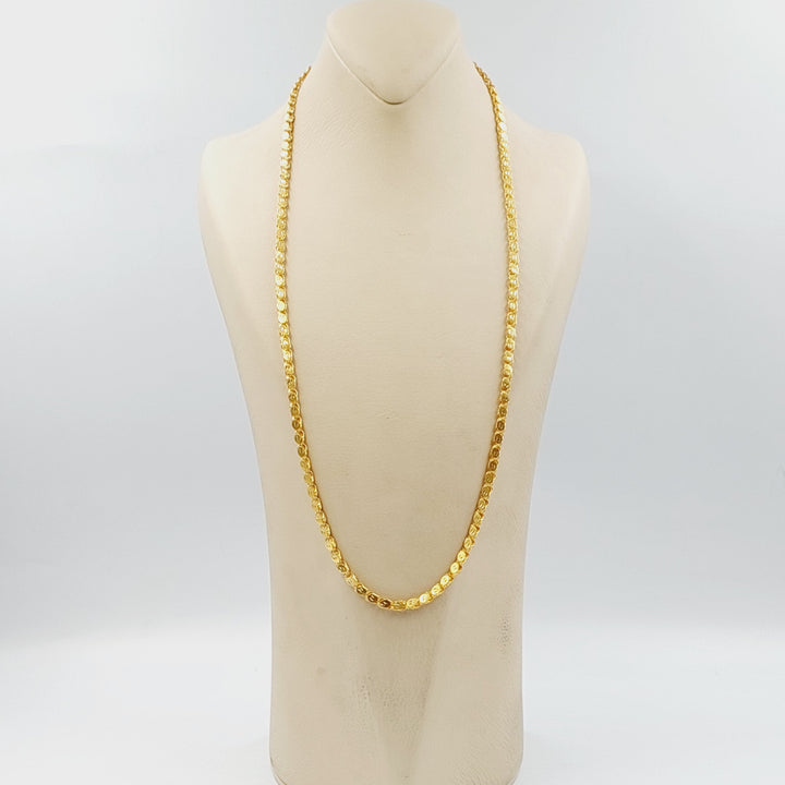 Jarir Halabi Chain 70cm| 27.5" Made of 21K Gold by Saeed Jewelry 