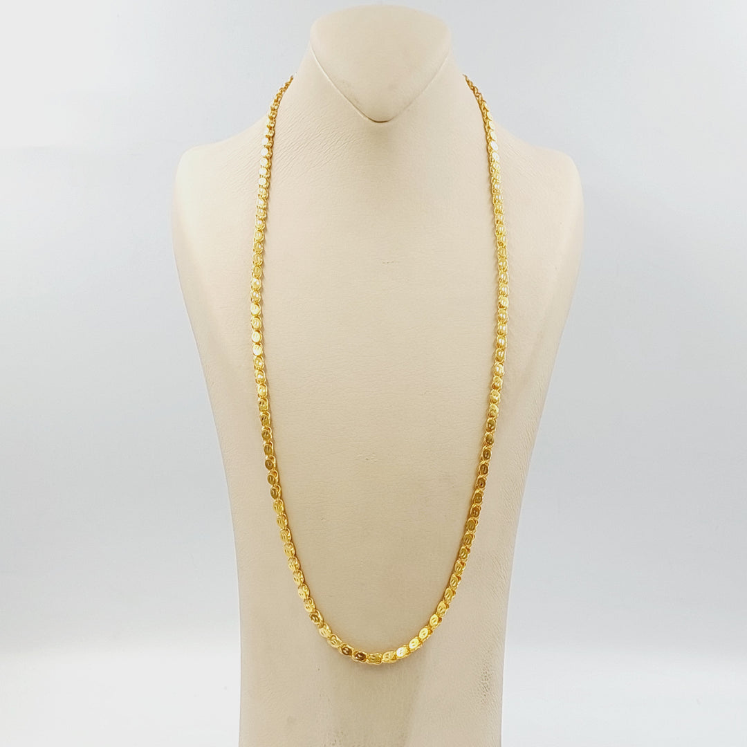 Jarir Halabi Chain 70cm| 27.5" Made of 21K Gold by Saeed Jewelry 