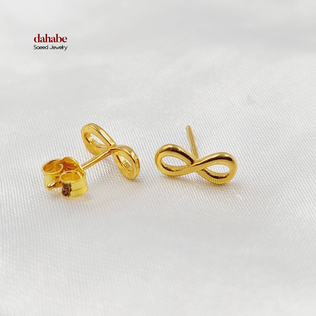 21K Gold Infinity Kids Stud Earrings
