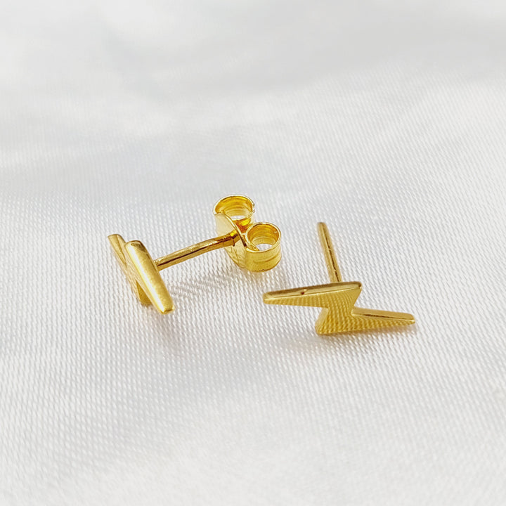 21K حلق برغي اطفال-مجوهرات الشيخ سعيد-Saeed Jewelry 