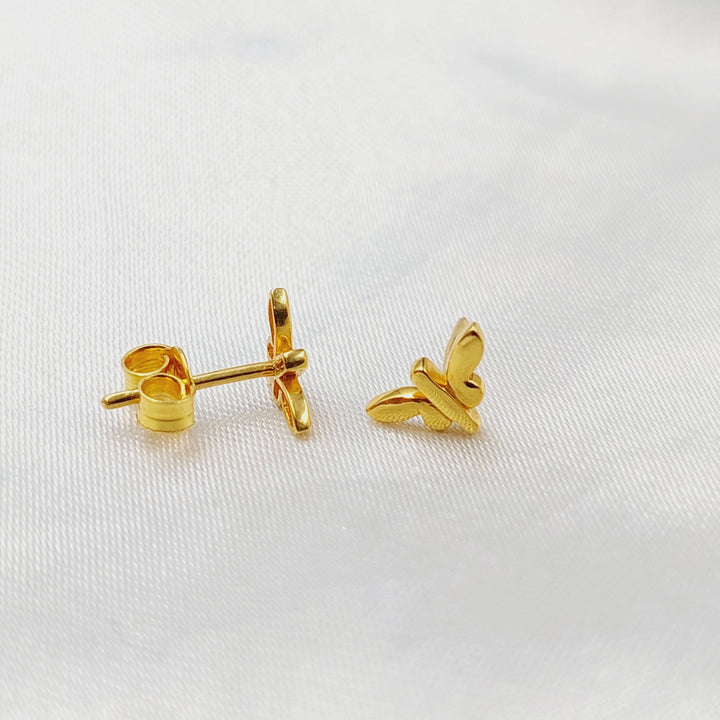 21K حلق برغي اطفال-مجوهرات الشيخ سعيد-Saeed Jewelry 